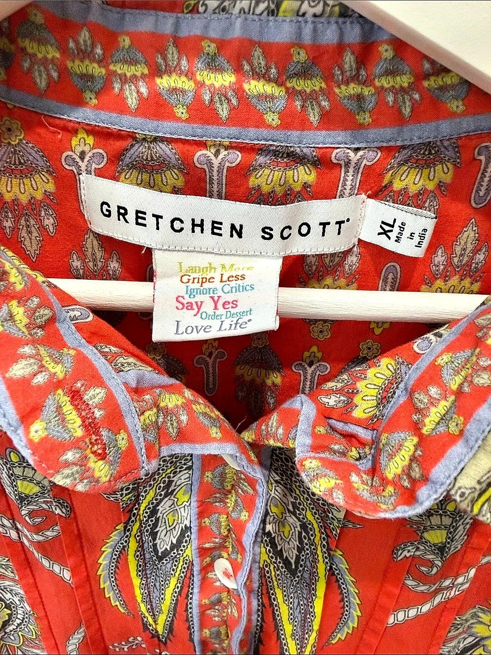 Gretchen Scott Paisley Midi Dress in Red & Gray XL - Picture 3 of 3
